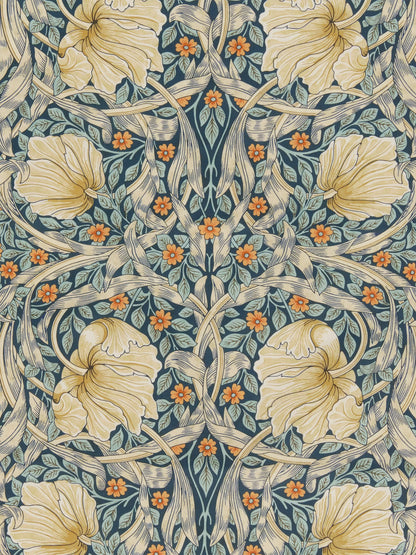 Morris & Co. Pimpernel Pair Thermal Lined Eyelet Curtains, Teal, W228 x Drop 228