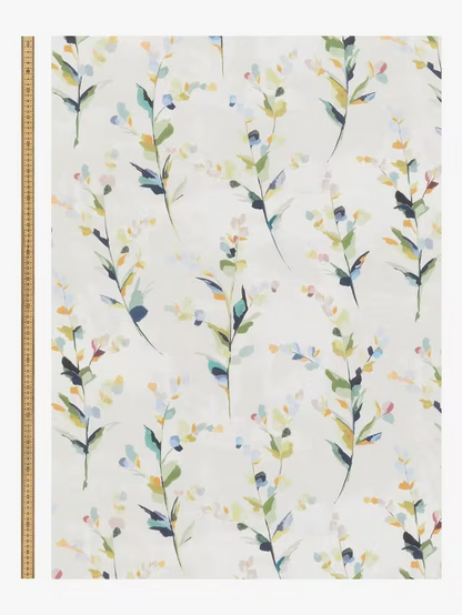 John Lewis Wildflower Sprigs Print Pair Blackout/Thermal Lined Eyelet Curtains, Multi, W167 x Drop 228cm