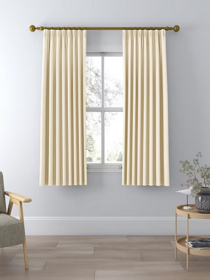 John Lewis Textured Weave Pair Blackout Lined Pencil Pleat Curtains, Cream, W228 x Drop 182cm