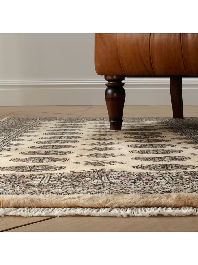 Gooch Luxury Hand Knotted Pakistan Bokhara Handmade Rug, Cream, Runner, L185 x W62 cm