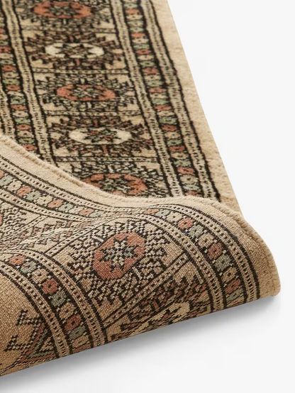 Gooch Luxury Hand Knotted Pakistan Bokhara Handmade Rug, Cream, Runner, L185 x W62 cm