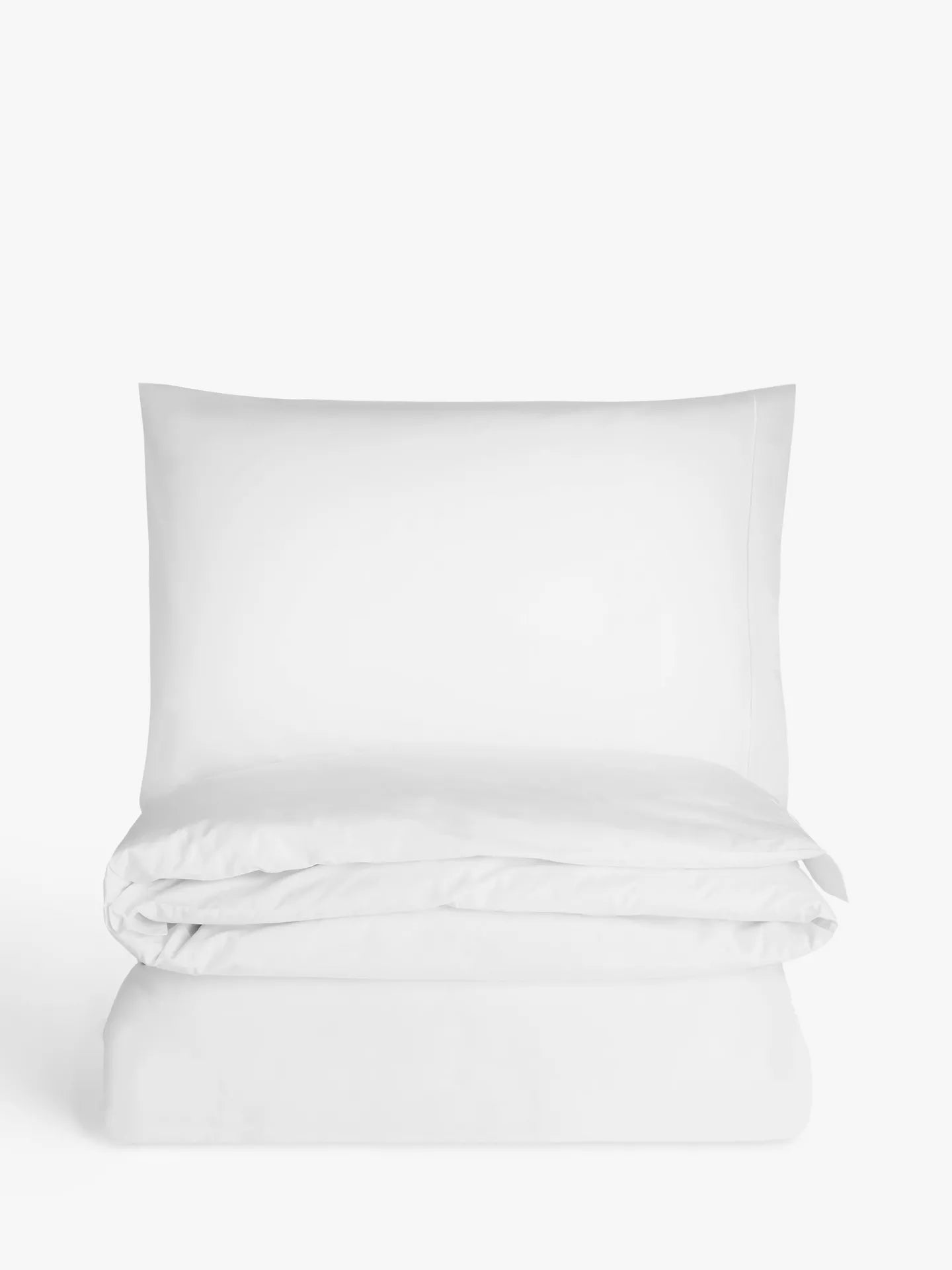 John Lewis Soft & Silky Egyptian Cotton Sateen 400 Thread Count Super King Duvet Cover, White