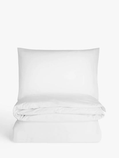 John Lewis Soft & Silky Egyptian Cotton Sateen 400 Thread Count Super King Duvet Cover, White