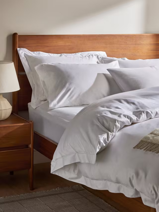 John Lewis Soft & Silky Egyptian Cotton Sateen 400 Thread Count Super King Duvet Cover, White