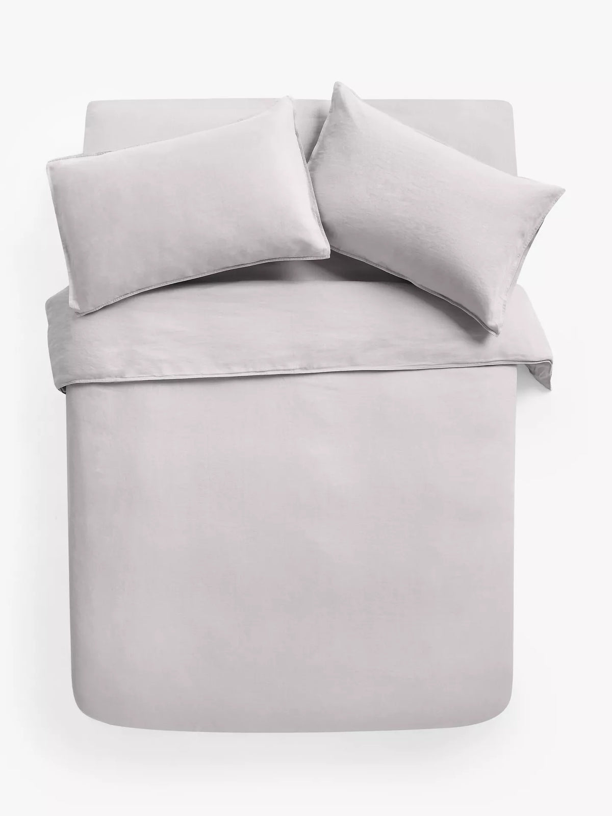 John Lewis Washed Linen Bedding, Pale Grey, Super King Duvet Cover