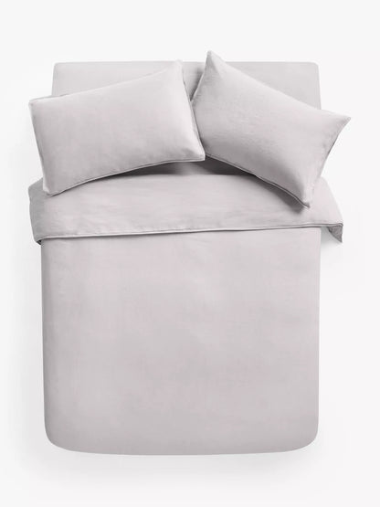 John Lewis Washed Linen Bedding, Pale Grey, Super King Duvet Cover