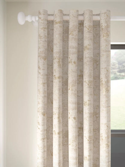John Lewis Cala Weave Pair Lined Eyelet Curtains, Gold, W167 x Drop 137cm