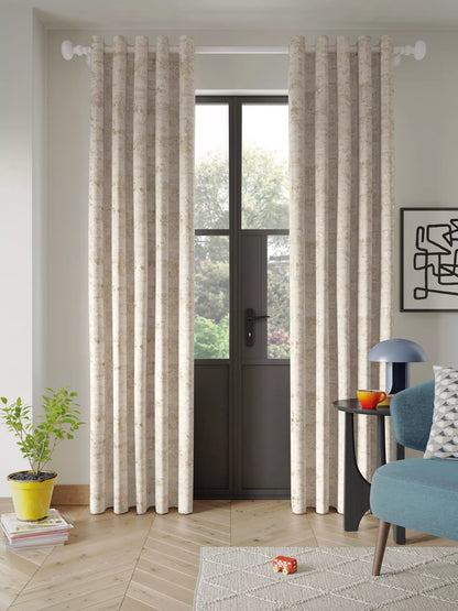 John Lewis Cala Weave Pair Lined Eyelet Curtains, Gold, W167 x Drop 137cm
