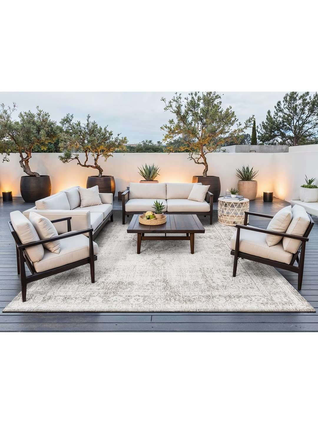 Louis De Poortere Medallion Rug, Grey, L240 x W170cm