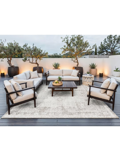 Louis De Poortere Medallion Rug, Grey, L240 x W170cm