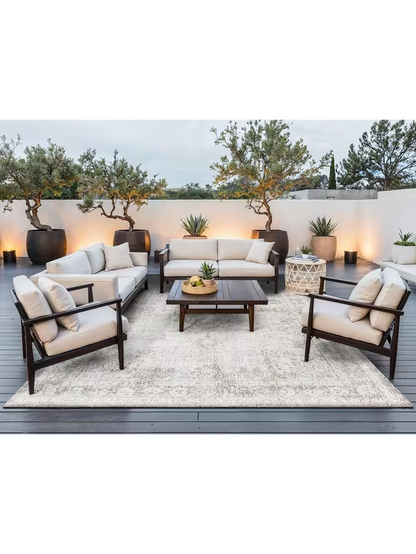 Louis De Poortere Medallion Rug, Grey, L240 x W170cm