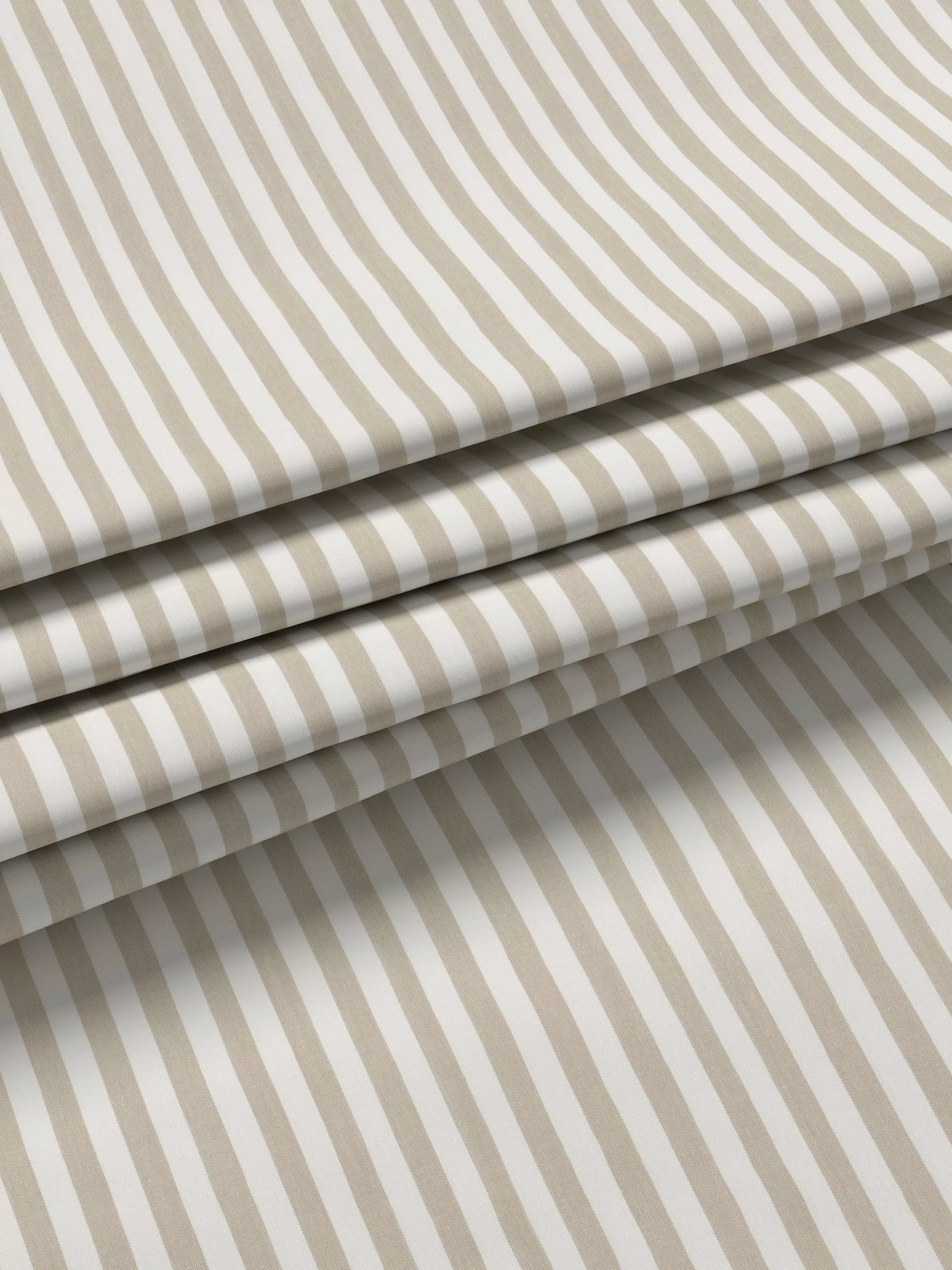 John Lewis Conwy Stripe Weave Pair Lined Hidden Tab Top Curtains, Putty, W228 x Drop 228cm