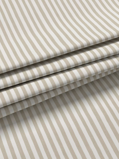 John Lewis Conwy Stripe Weave Pair Lined Hidden Tab Top Curtains, Putty, W228 x Drop 228cm