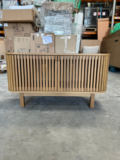 John Lewis Small Slatted TV Stand for TVs up to 60", Oak