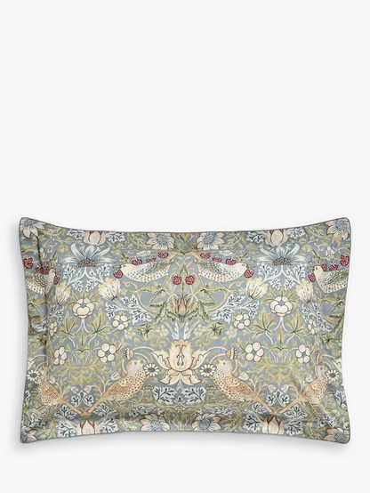 Morris & Co. Strawberry Thief 300 Thread Count Cotton Duvet Cover Set, Multi, Double Set