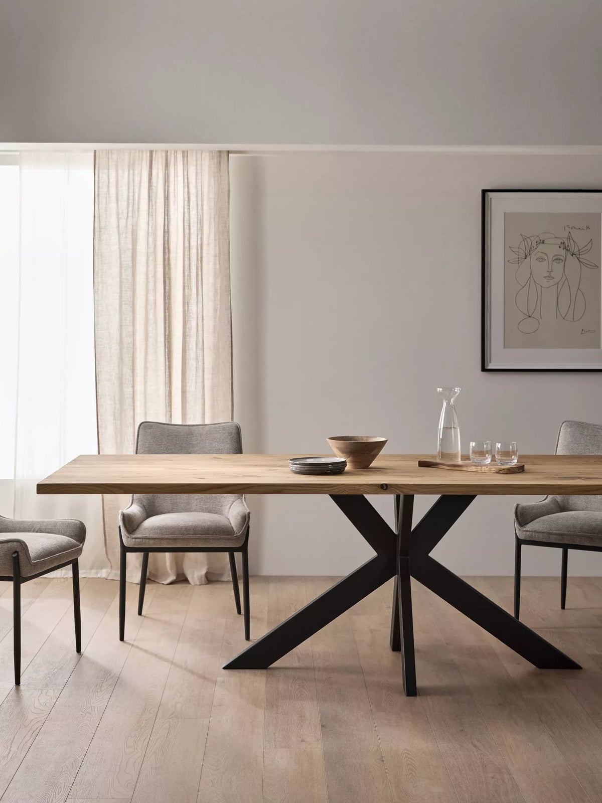 John Lewis Ripley Fixed Dining Table, Straight Edge, Solid Oak Natural Oil, L280 x W100cm - LIST