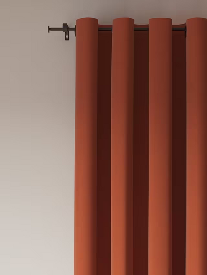 John Lewis Arlo Pair Lined Eyelet Curtains, Burnt Orange, W228 x Drop 228cm