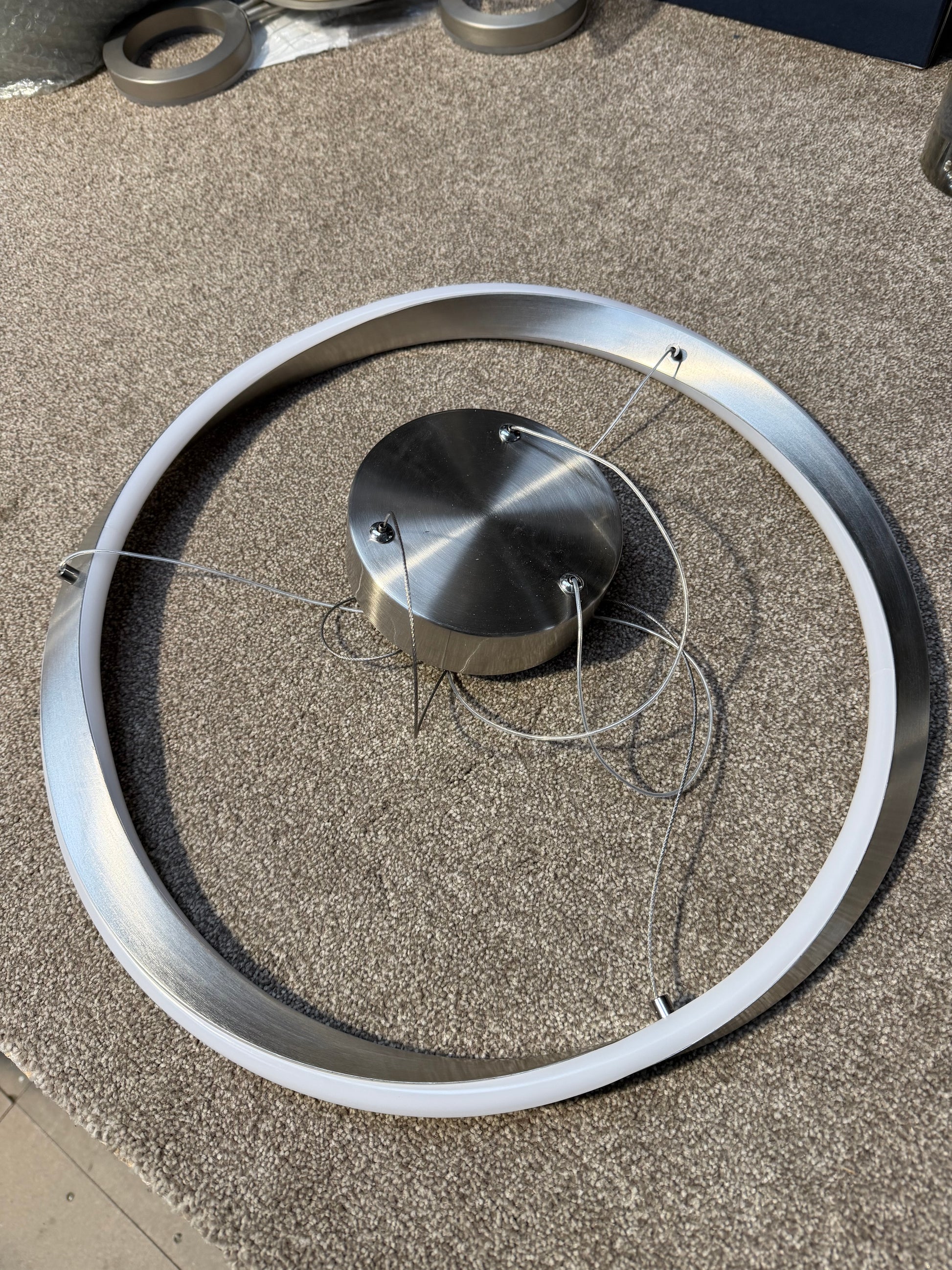 John Lewis Wrap LED Hoop Ceiling Light, Brushed Aluminium
