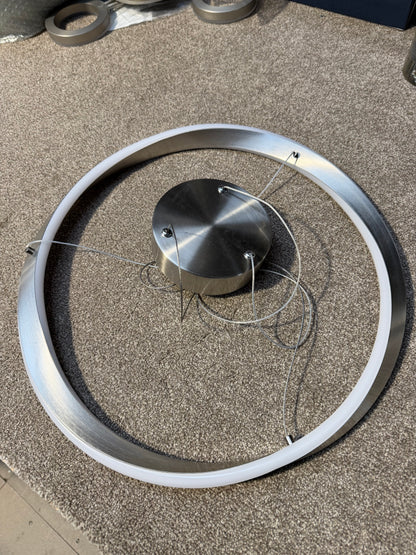 John Lewis Wrap LED Hoop Ceiling Light, Brushed Aluminium