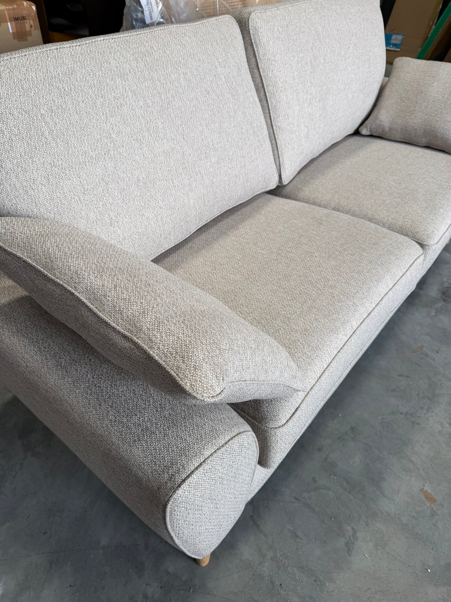 John Lewis Ambleside Large 3 Seater Sofa, Light Leg, Textured Weave Natural