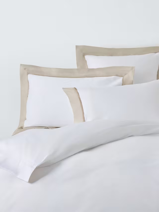 John Lewis Padova 400 Thread Count Egyptian Cotton King Duvet Cover, Champagne