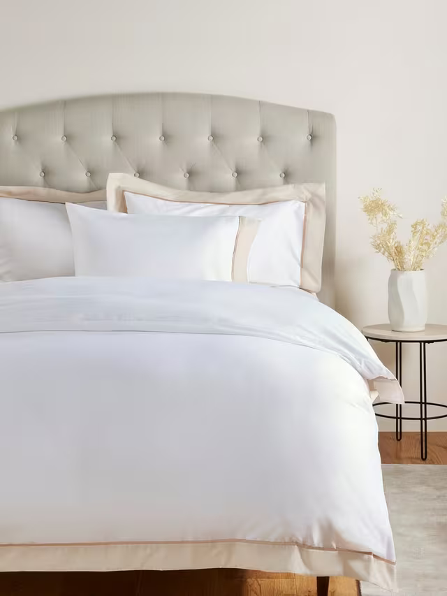 John Lewis Padova 400 Thread Count Egyptian Cotton King Duvet Cover, Champagne