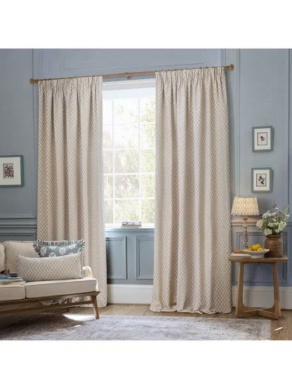 Sanderson Hutton Pair Lined Pencil Pleat Curtains, Linen, W162 x Drop 228cm