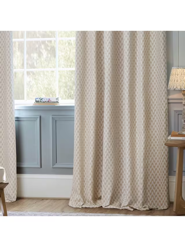 Sanderson Hutton Pair Lined Pencil Pleat Curtains, Linen, W162 x Drop 228cm