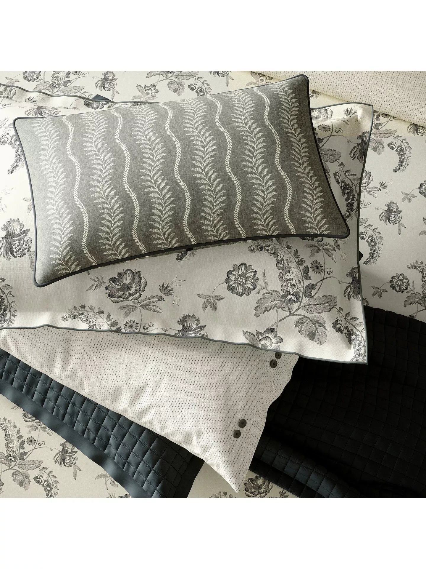 Bedeck of Belfast Arianne King Duvet Cover Set, Charcoal Grey