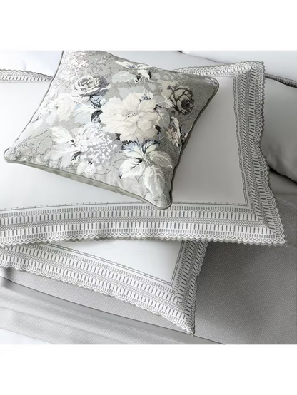 Bedeck of Belfast Astrid Cotton Percale King Duvet Cover White/Multi