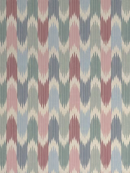 John Lewis Valle Ikat Print Pair Lined Eyelet Curtains, Deep Red, W228 x Drop 182cm