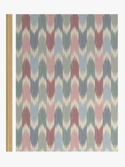 John Lewis Valle Ikat Print Pair Lined Eyelet Curtains, Deep Red, W228 x Drop 182cm