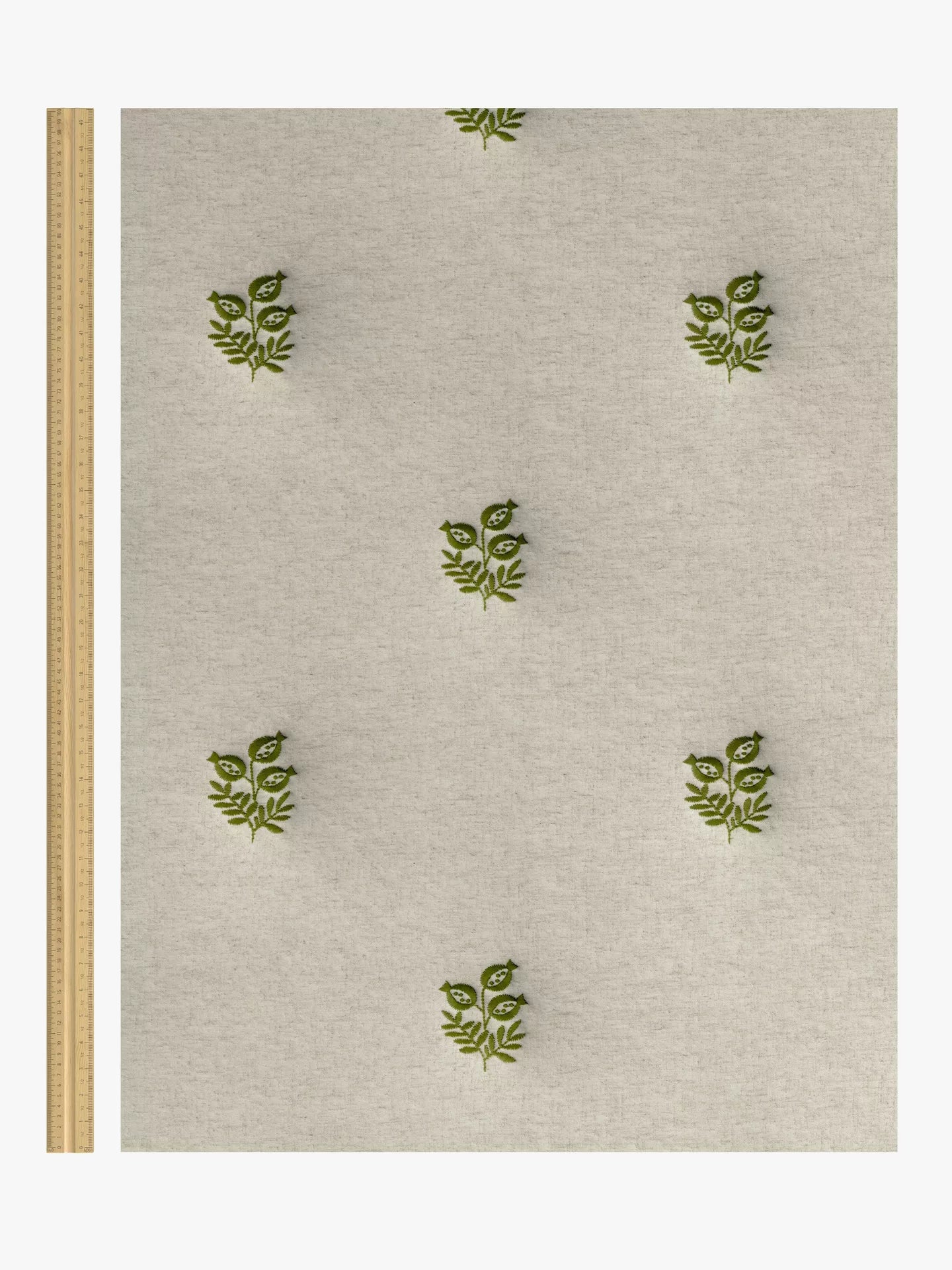 John Lewis Ariana Embroidered Pair Lined Pencil Pleat Curtains, Dark Olive, W167