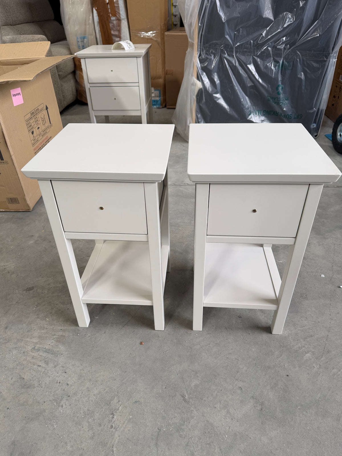 John Lewis Wilton Bedside Tables, Set of 2, Linen