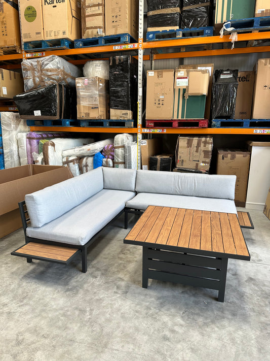 John Lewis Platform 4-Seater CornerJohn Lewis Platform 4-Seater Corner Garden Dining/Lounge Set with Height-Adjustable Table, Grey