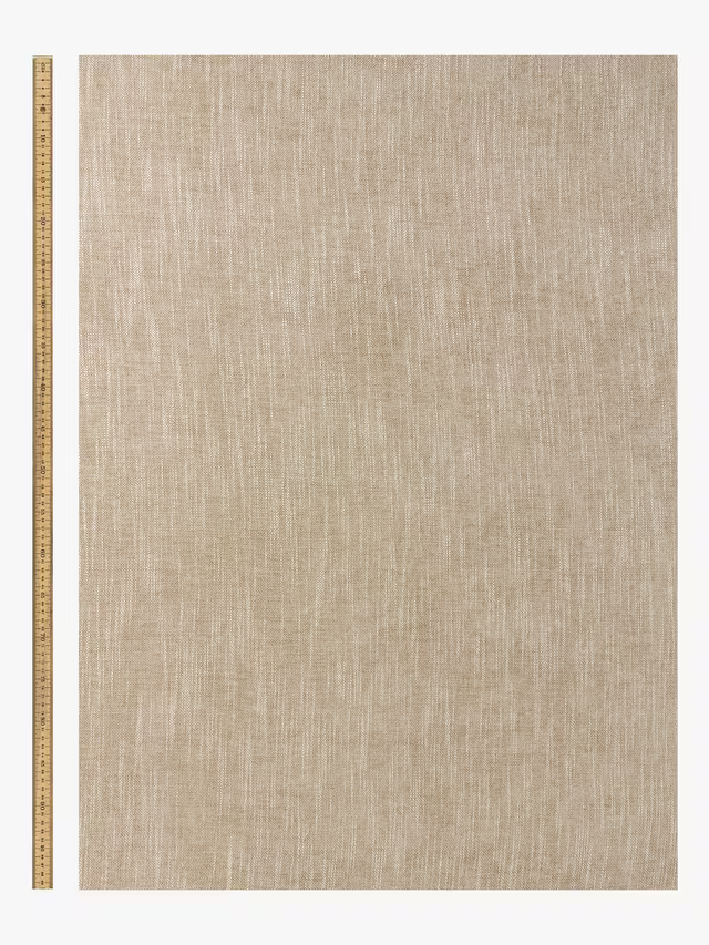 John Lewis Brushed Viscose Blend Pair Blackout Lined Pencil Pleat Curtains, Natural, W167 x Drop 228cm