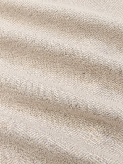 John Lewis Brushed Herringbone Pair Blackout Lined Pencil Pleat Curtains, Alabaster, W228 x Drop 137cm