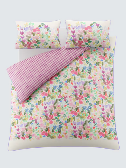 bluebellgray Flora Reversible King Duvet Cover Set, Multi