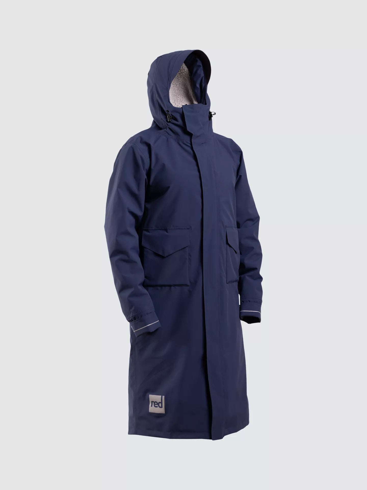 Red Unisex EVO Pro Slimline Waterproof Changing Robe Parka Jacket, Admiral Blue Medium