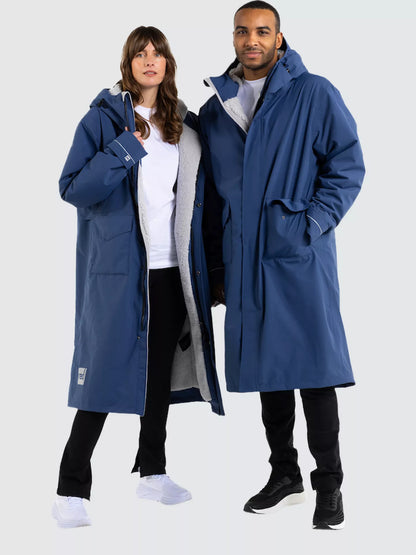 Red Unisex EVO Pro Slimline Waterproof Changing Robe Parka Jacket, Admiral Blue Medium