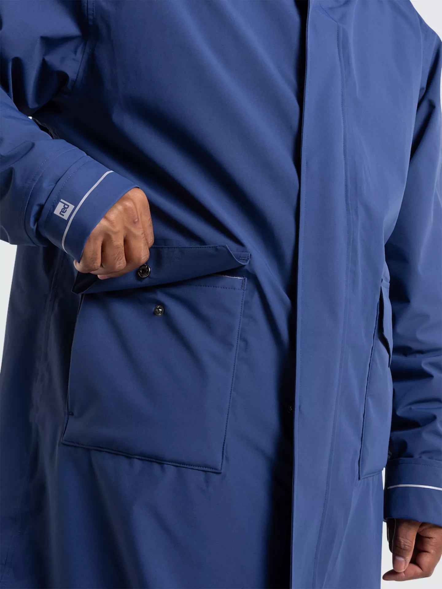 Red Unisex EVO Pro Slimline Waterproof Changing Robe Parka Jacket, Admiral Blue Medium
