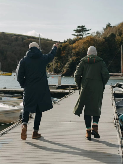 Red Unisex EVO Pro Slimline Waterproof Changing Robe Parka Jacket, Admiral Blue Medium