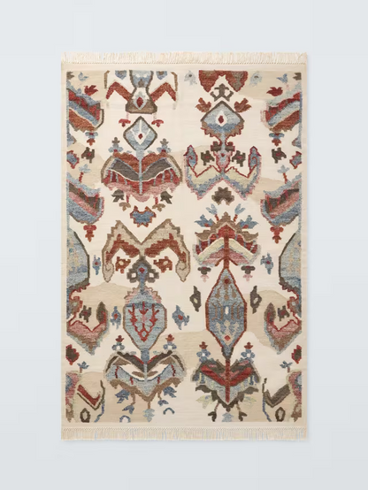 John Lewis Farah Ikat Wool Rich Rug, Natural/Multi, L240 x W170cm