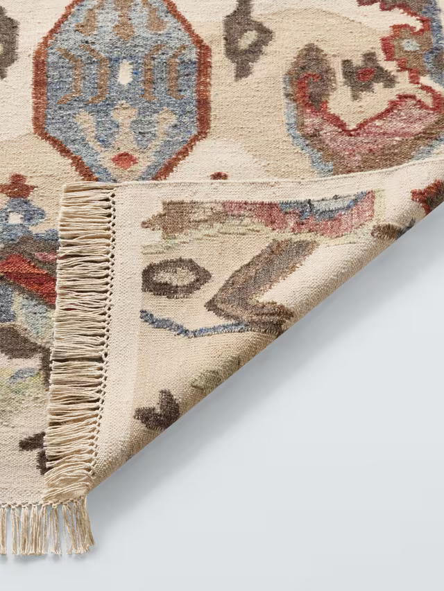 John Lewis Farah Ikat Wool Rich Rug, Natural/Multi, L240 x W170cm