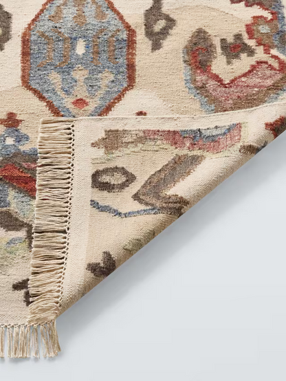 John Lewis Farah Ikat Wool Rich Rug, Natural/Multi, L240 x W170cm