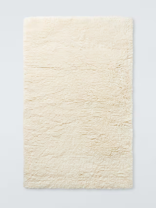 John Lewis Shaggy Pure Wool Rug, Natural, L240 x W170cm