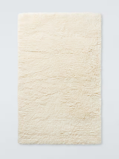 John Lewis Shaggy Pure Wool Rug, Natural, L240 x W170cm