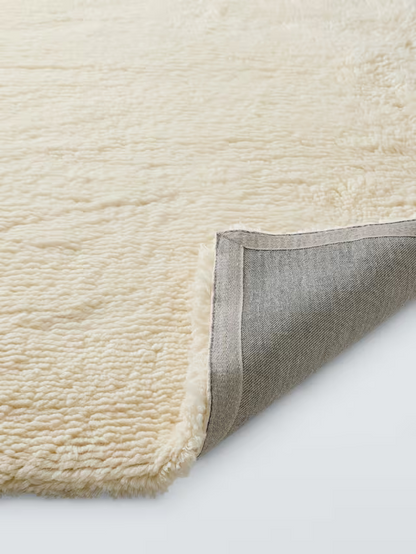John Lewis Shaggy Pure Wool Rug, Natural, L240 x W170cm