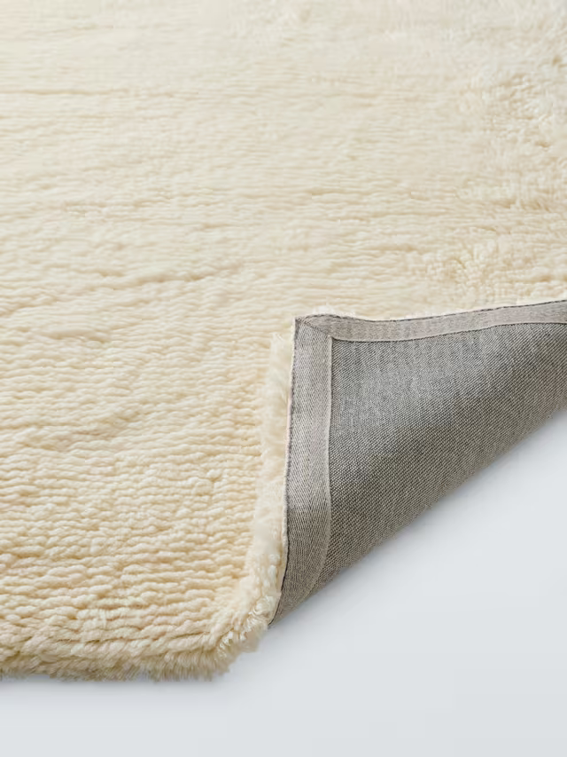 John Lewis Shaggy Pure Wool Rug, Natural, L240 x W170cm