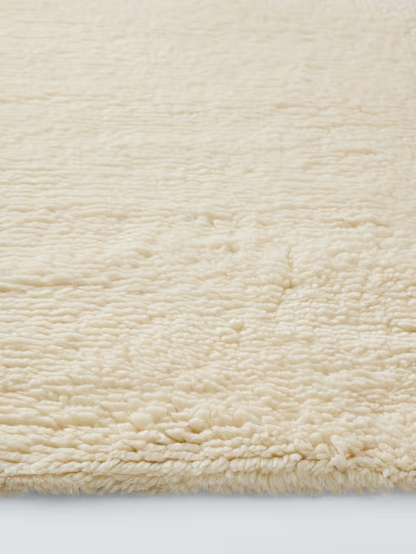 John Lewis Shaggy Pure Wool Rug, Natural, L240 x W170cm
